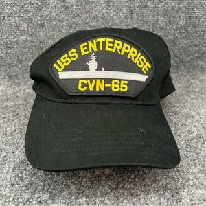 USS ENTERPRISE CVN-65 Black Hat Big Head Caps Navy Aircraft Carrier With Patch